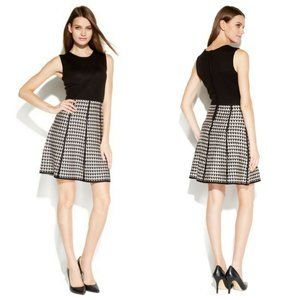 Calvin Klein L Houndstooth Knit Sweater Dress Work